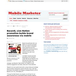 Bacardi, Live Nation promotion builds brand awareness via mobile