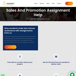 Sales and Promotion Assignment Help