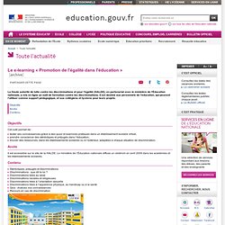Le e-learning « Promotion de l'égalité dans l'éducation »