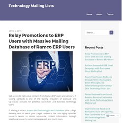 Relay Promotions to ERP Users with Massive Mailing Database of Ramco ERP Users