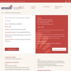 22 et 23/03/21 - Promouvoir et valoriser l'open access (Enssib)