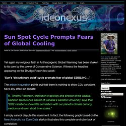 Sun Spot Cycle Prompts Fears of Global Cooling