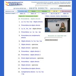 Pronombres personales de objeto directo- ejercicios. El complemento directo en español