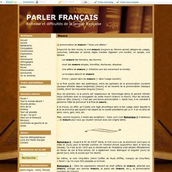 Prononciation - PARLER FRANÇAIS