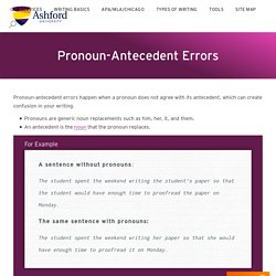 Pronoun-Antecedent Errors