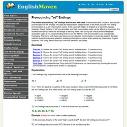 Free Online Pronouncing "ed" Endings Lessons and Exercises