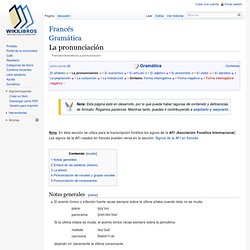 Francés/Gramática/La pronunciación