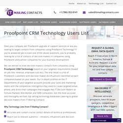 Proofpoint CRM Technology Users List