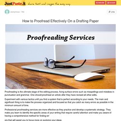 How to Proofread Effectively On a Drafting Paper