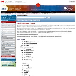 16.07 Proofreader’s marks - 16 Revision and Proofreading - The Canadian Style - TERMIUM Plus® - Translation Bureau