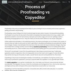 www.academicproofreadingservices.co.uk - Process of Proofreading vs Copyeditor