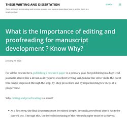 What is the Importance of editing and proofreading for manuscript development ? Know Why?