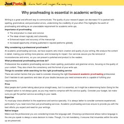 Why proofreading is essential in academic writings