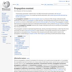 Propagation constant, wikipedia