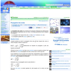 Définition Propagation des ondes - Encyclopédie scientifique en ligne