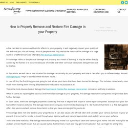 How to Properly Remove and Restore Fire Damage in your Property