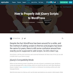 How to Properly Add jQuery Scripts to WordPress