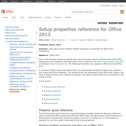 Setup properties in Office 2010