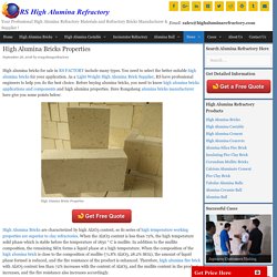 High Alumina Bricks Properties - High Alumina Refractory Materials For Sale - Rongsheng Group
