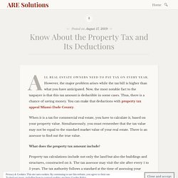 Know About the Property Tax and Its Deductions – ARE Solutions