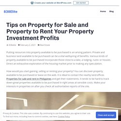 Tips on Property for Sale and Property to Rent Your Property Investment Profits – 838Elite
