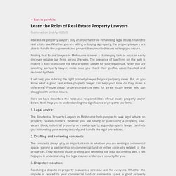 Learn the Roles of Real Estate Property Lawyers