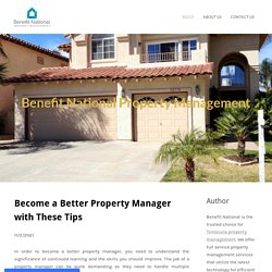 Become a Better Property Manager with These Tips - Benefit National Property Management