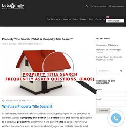 What is Property Title Search?