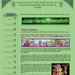 Myan & Hopi Prophecy - Collecting Bromeliads and Orchids in Florida
