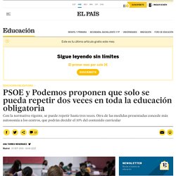 PSOE y Podemos proponen que solo se pueda repetir dos veces en toda la educación obligatoria