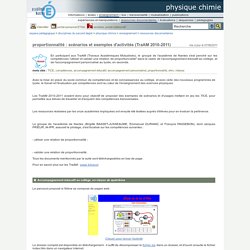 physique chimie - proportionnalité : scénarios et exemples d'activités (TraAM 2010-2011)