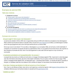 À propos du service de validation CSS du W3C