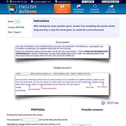 PART 1: PROPOSAL - CAE WRITING - CAMBRIDGE ADVANCED CERTIFICATE IN ENGLISH