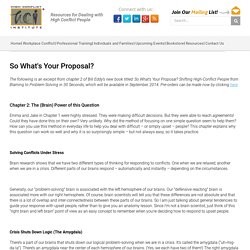 So What's Your Proposal? - High Conflict Institute