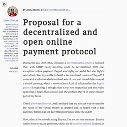 Proposal for a decentralized and open online payment protocol