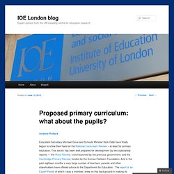 Proposed primary curriculum: what about the pupils?