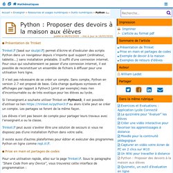 Python : Proposer des devoirs à la maison aux élèves - Mathématiques