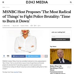 MSNBC Host Proposes 'The Most Radical of Things' to Fight Police Brutality: 'Time to Burn it Down'