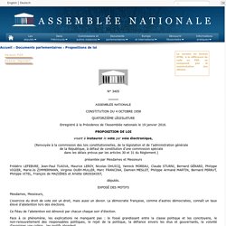 N° 3405 - Proposition de loi de M. Frédéric Lefebvre visant à instaurer le vote par voie électronique