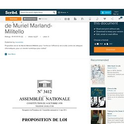La proposition de loi de Muriel Marland-Militello