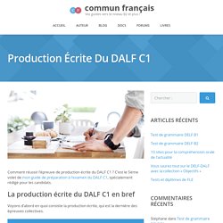Production écrite du DALF C1 - Une proposition de référentiel