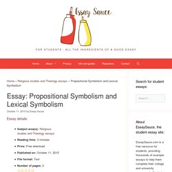 Propositional Symbolism and Lexical Symbolism