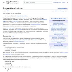 Propositional calculus - Wikipedia