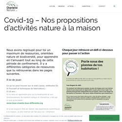 Covid-19 - Nos propositions d'activités nature à la maison