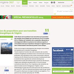 Les dix propositions pour une transition énergétique de l’Algérie