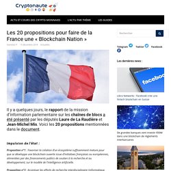 Les 20 propositions pour faire de la France une « Blockchain Nation »