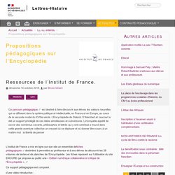 Propositions pédagogiques sur l’Encyclopédie - Lettres-Histoire