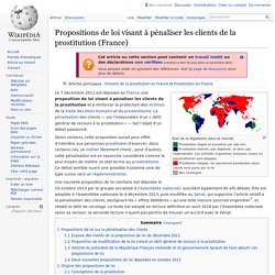 Propositions de loi visant à pénaliser les clients de la prostitution (France)