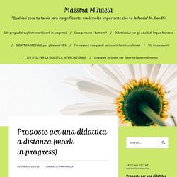 Proposte per una didattica a distanza (work in progress) – Maestra Mihaela