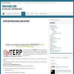 Créer son propre module dans OpenERP - SIKABLOG